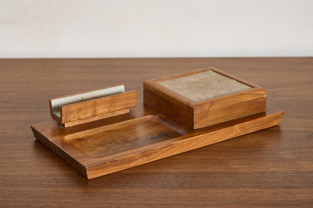 Vintage French Wooden Tabletop Organizer