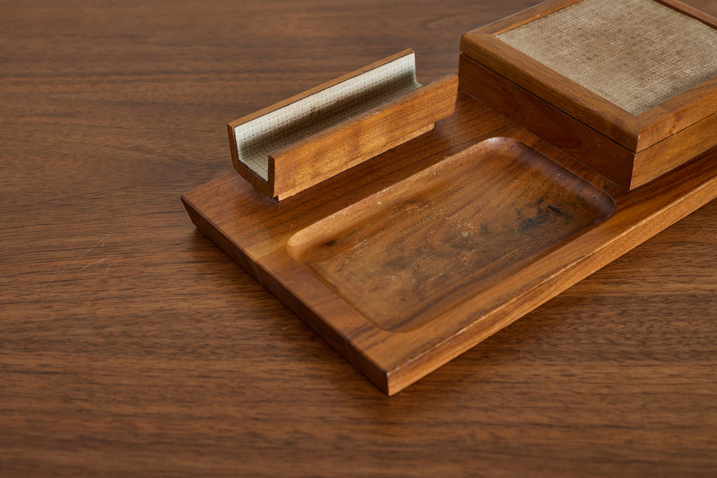 Vintage French Wooden Tabletop Organizer