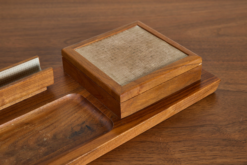 Vintage French Wooden Tabletop Organizer