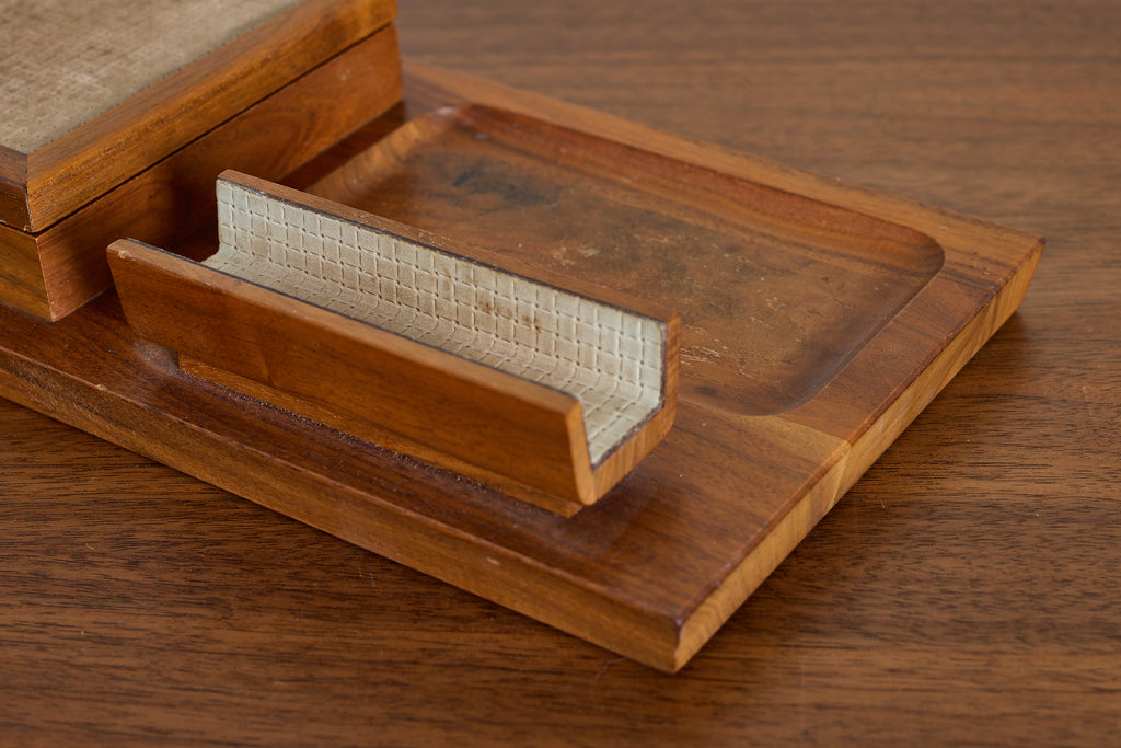 Vintage French Wooden Tabletop Organizer