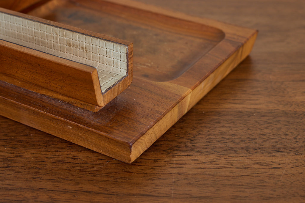 Vintage French Wooden Tabletop Organizer