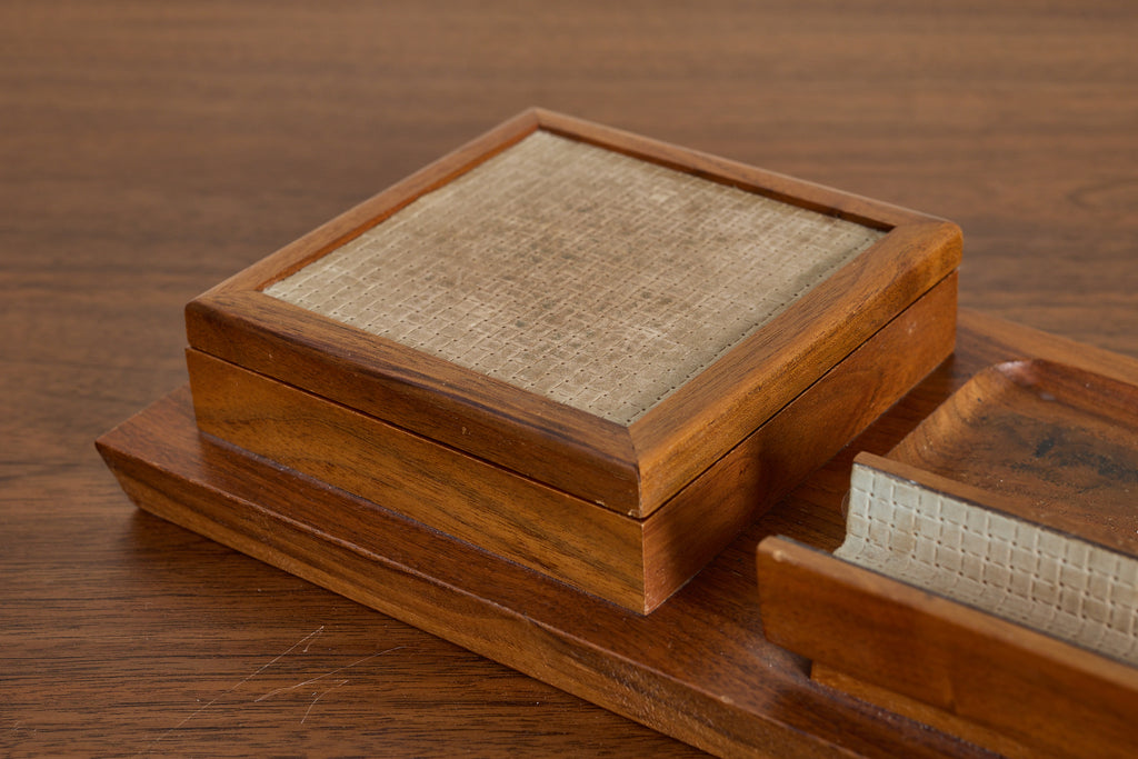 Vintage French Wooden Tabletop Organizer