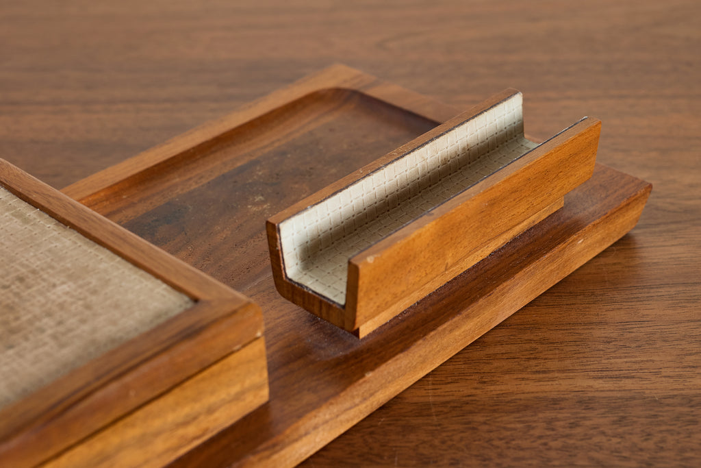 Vintage French Wooden Tabletop Organizer