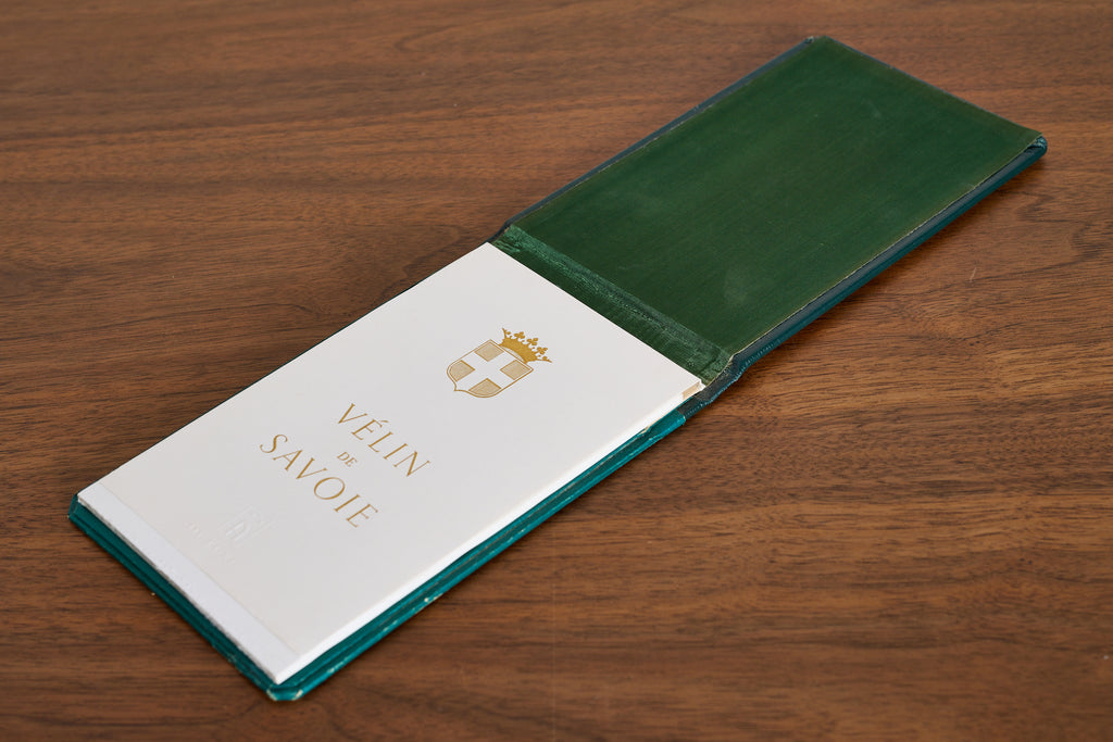 French Green Leather Desk Set by Le Tanneur