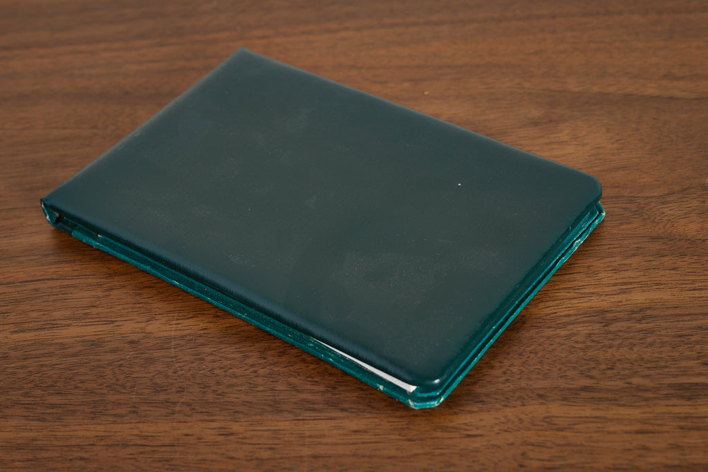 French Green Leather Desk Set by Le Tanneur