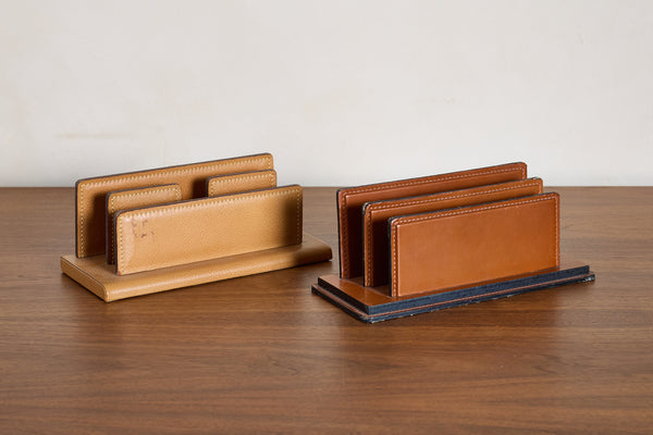 French Leather Desk Organizer by Le Tanneur
