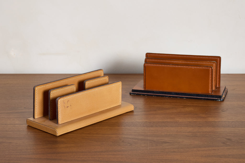 French Leather Desk Organizer by Le Tanneur