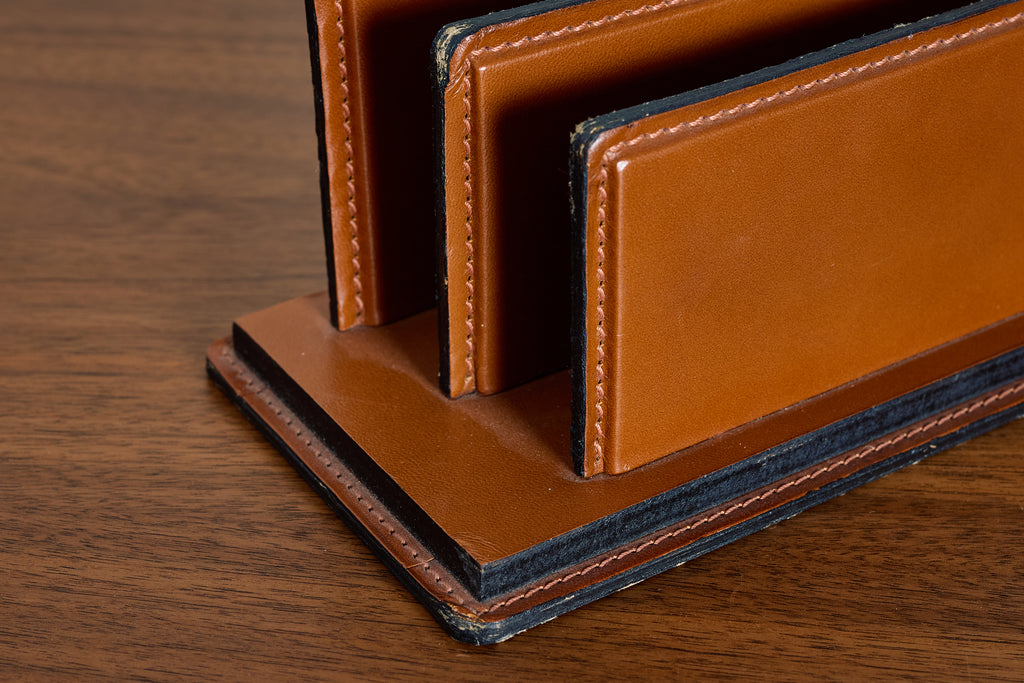French Leather Desk Organizer by Le Tanneur