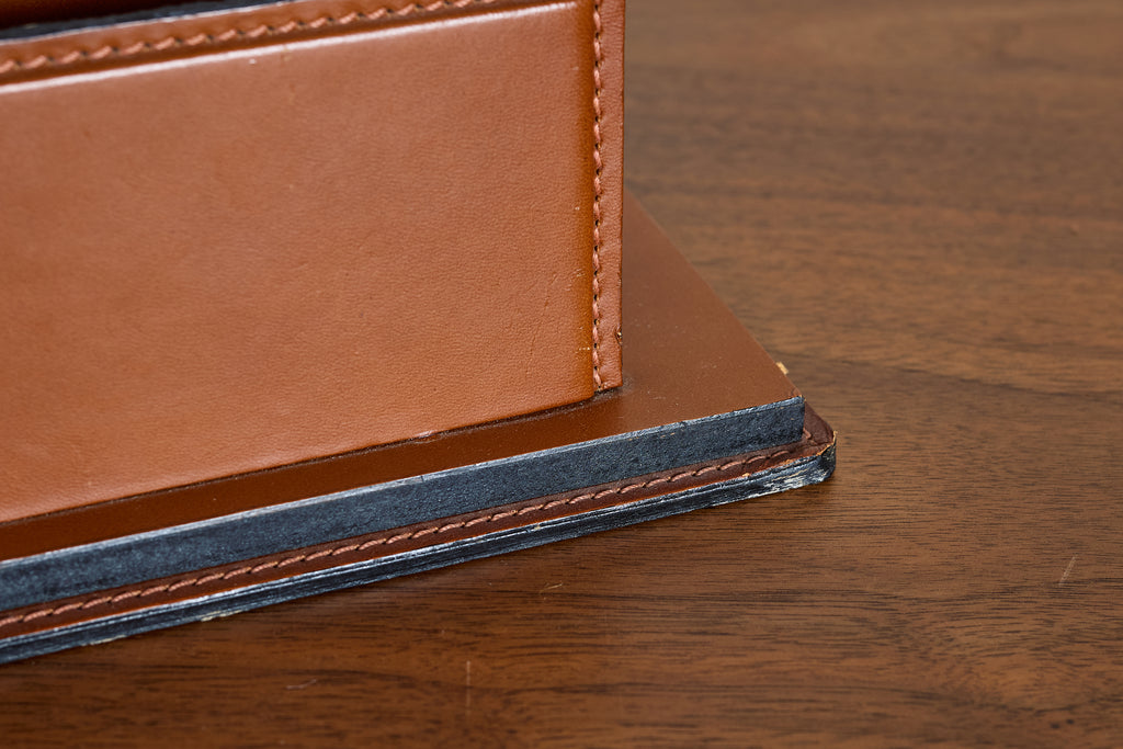 French Leather Desk Organizer by Le Tanneur