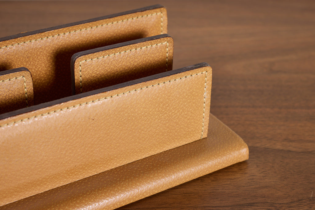 French Leather Desk Organizer by Le Tanneur