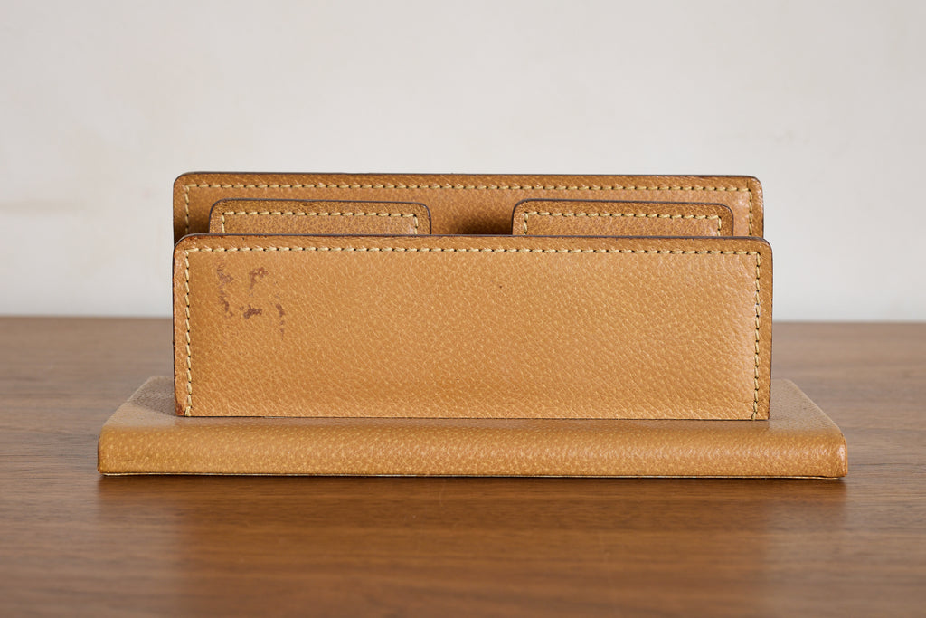French Leather Desk Organizer by Le Tanneur