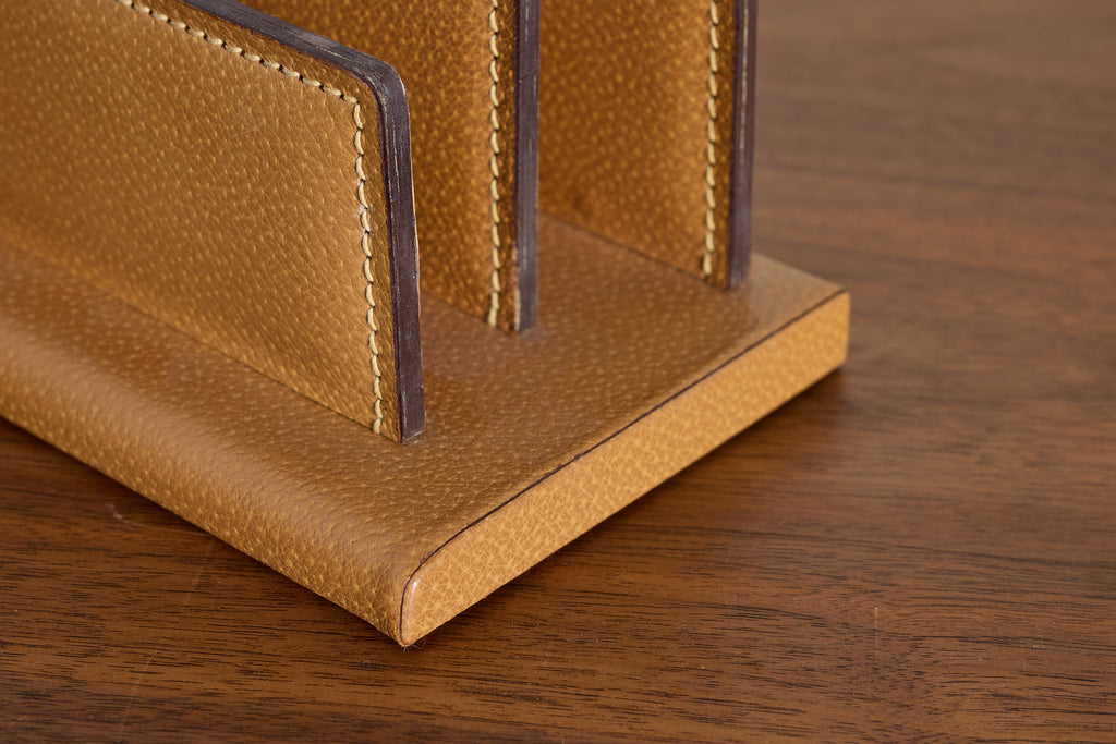 French Leather Desk Organizer by Le Tanneur