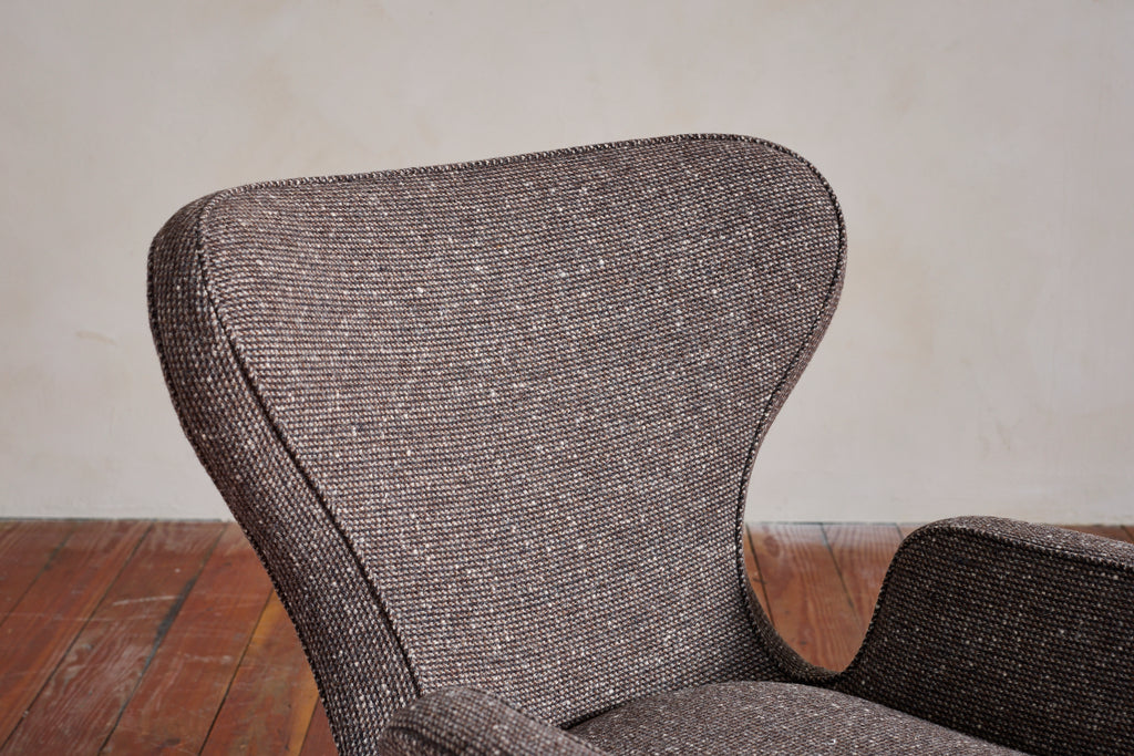 Italian Wingback Chairs with Footstools