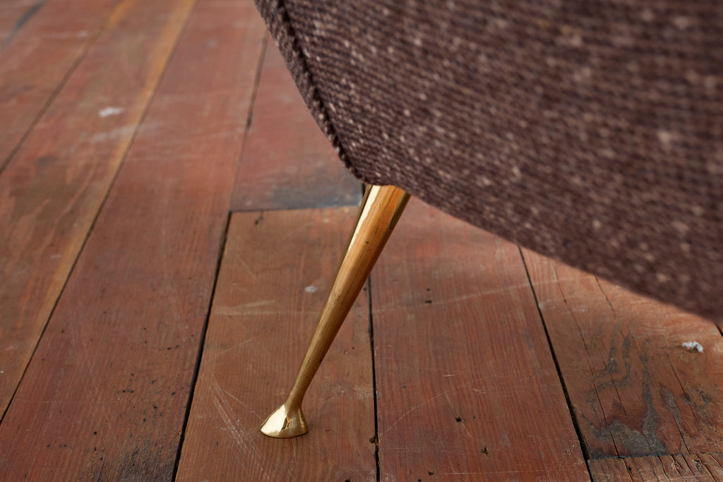 Italian Wingback Chairs with Footstools