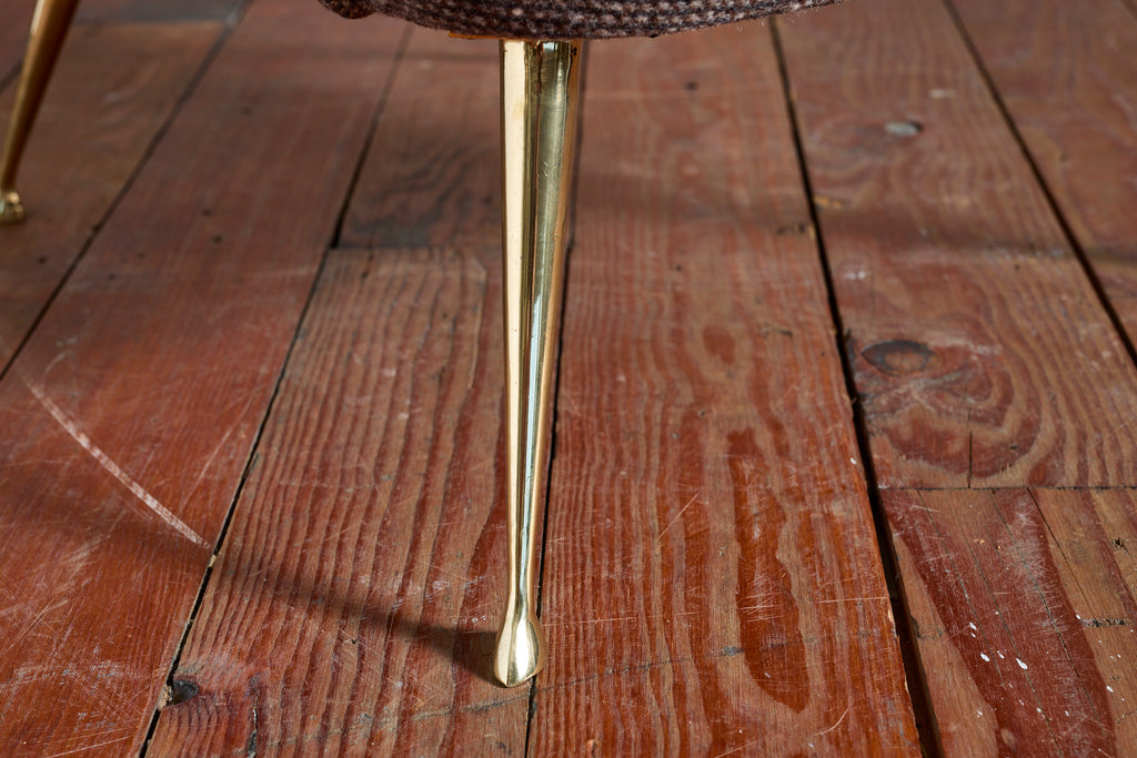 Italian Wingback Chairs with Footstools