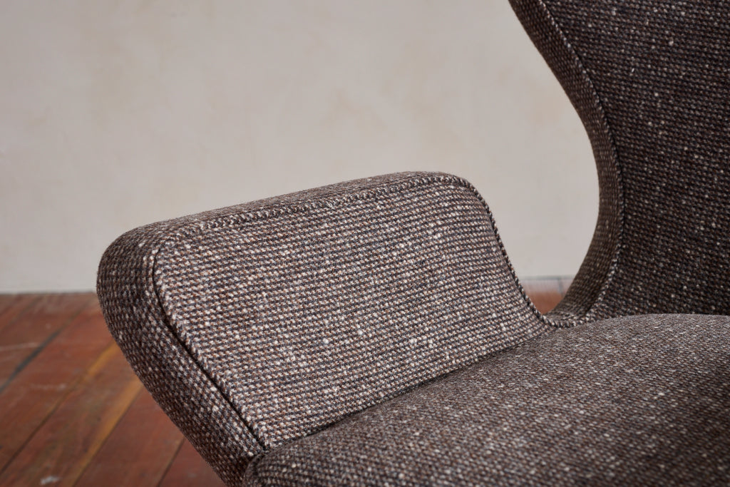 Italian Wingback Chairs with Footstools