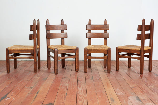 Charlotte Perriand Style Dining Chairs - Orange Furniture Los Angeles