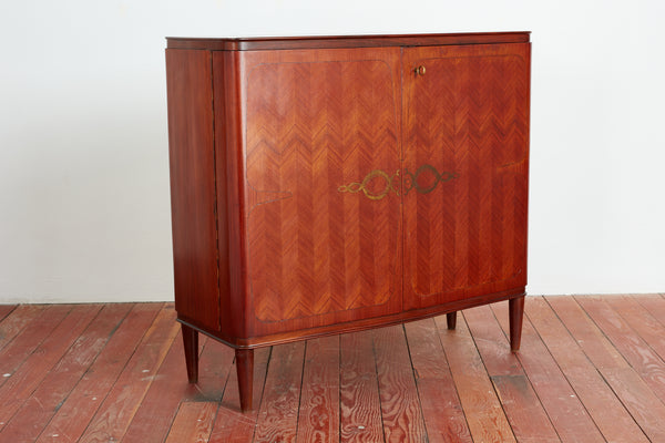 1940's Italian Mahogany Bar Cabinet