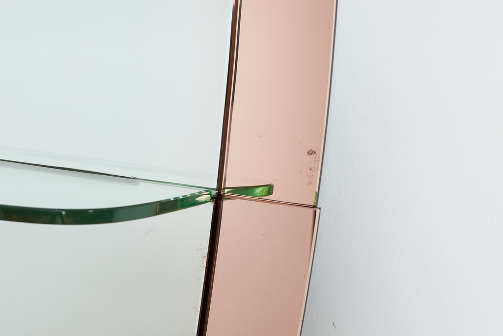 Rose Cristal Art Mirror with Shelf