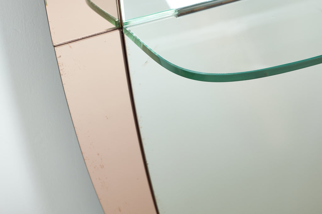 Rose Cristal Art Mirror with Shelf