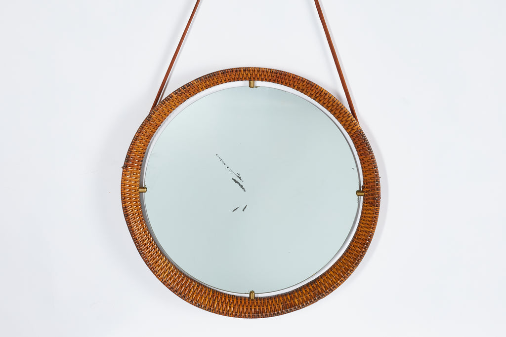 Italian Round Wicker Mirror