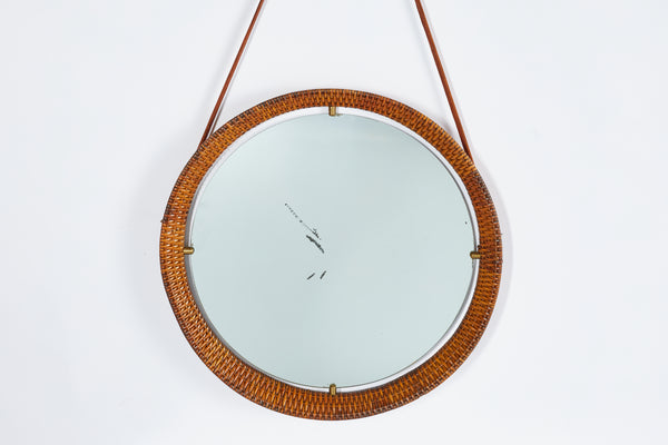 Italian Round Wicker Mirror