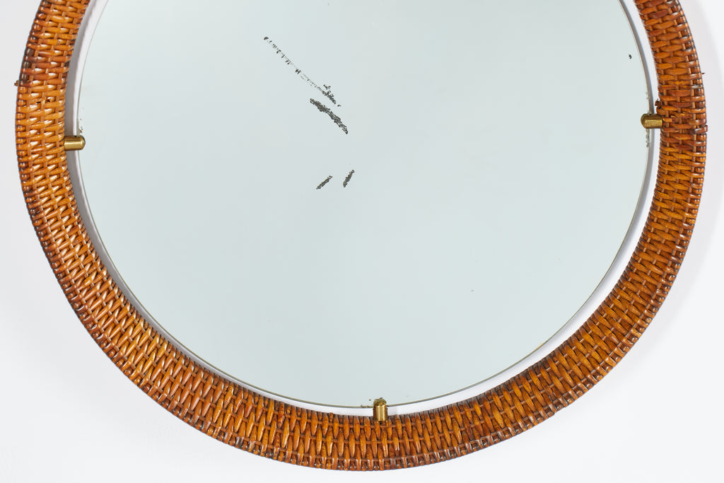 Italian Round Wicker Mirror