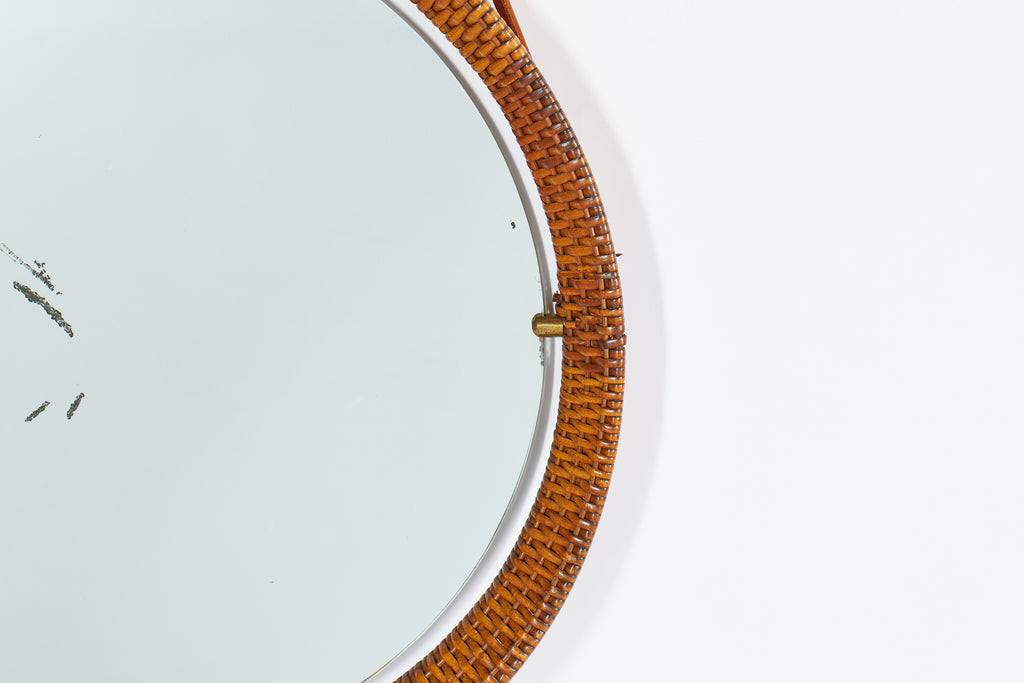 Italian Round Wicker Mirror