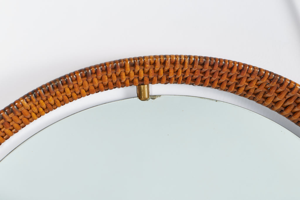 Italian Round Wicker Mirror