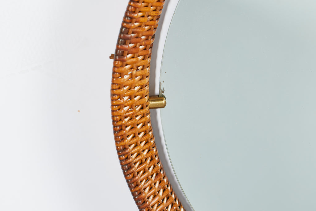 Italian Round Wicker Mirror