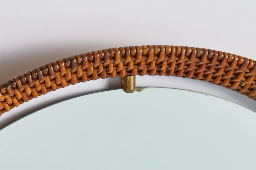 Italian Round Wicker Mirror