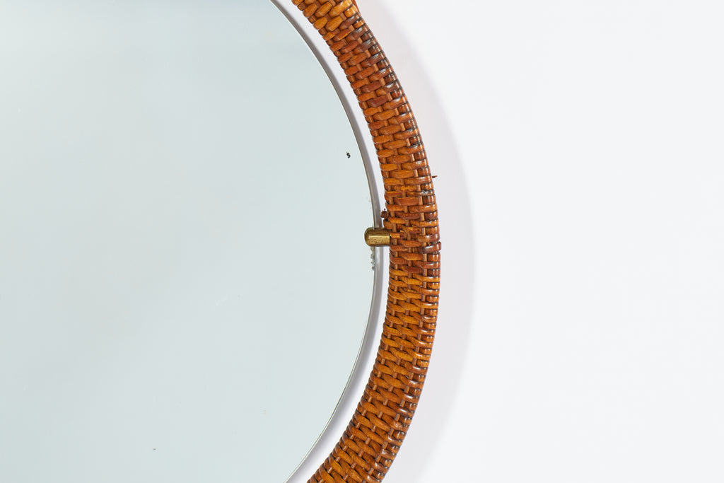 Italian Round Wicker Mirror