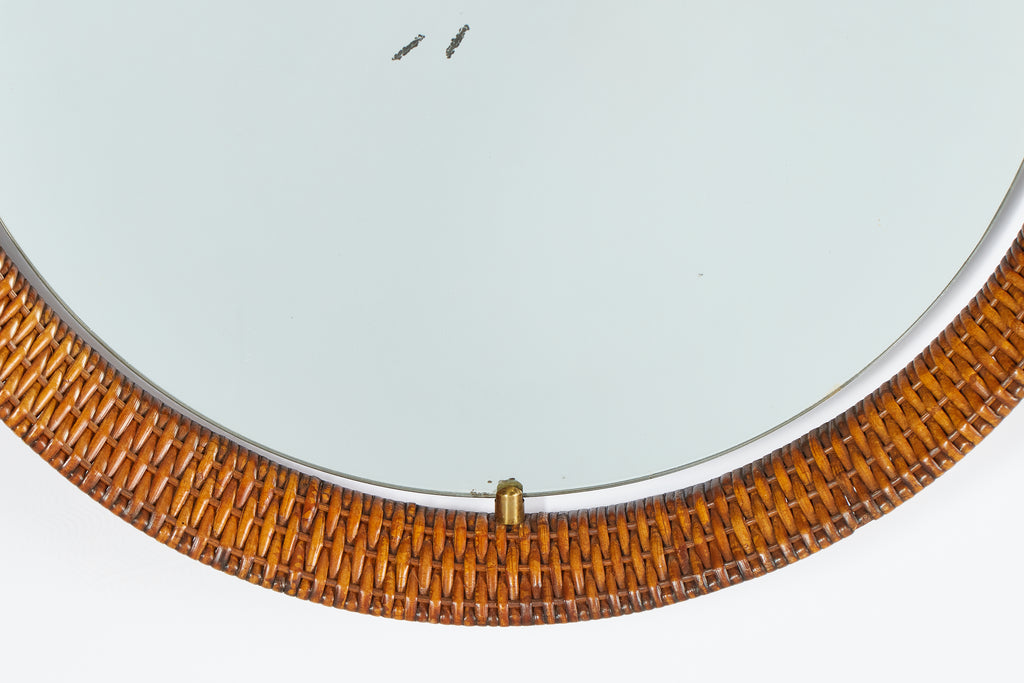 Italian Round Wicker Mirror