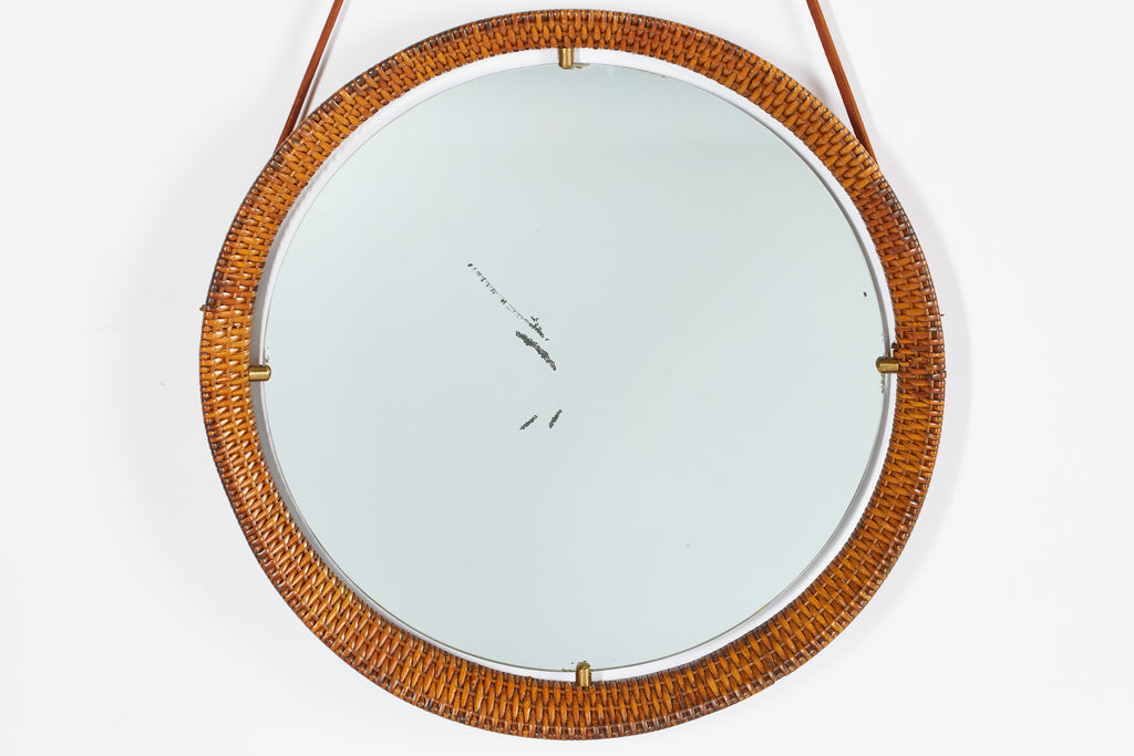 Italian Round Wicker Mirror
