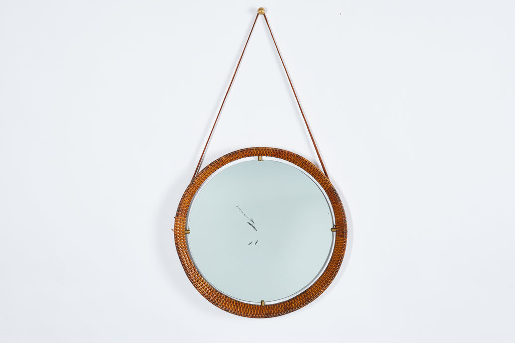 Italian Round Wicker Mirror