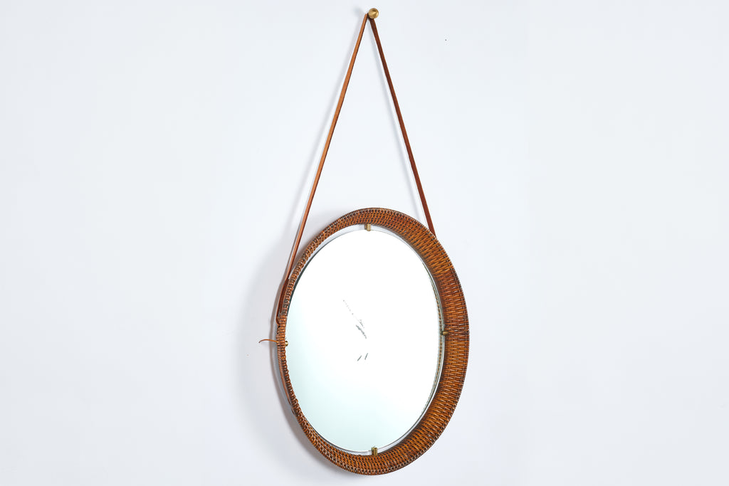 Italian Round Wicker Mirror