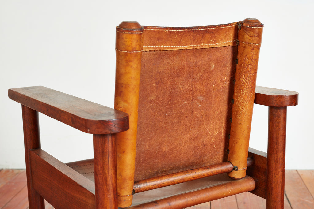 1940s French Leather Chairs