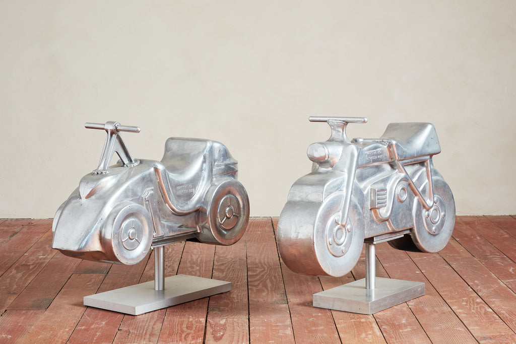 Aluminum Motorcycle and Car Playground Sculptures