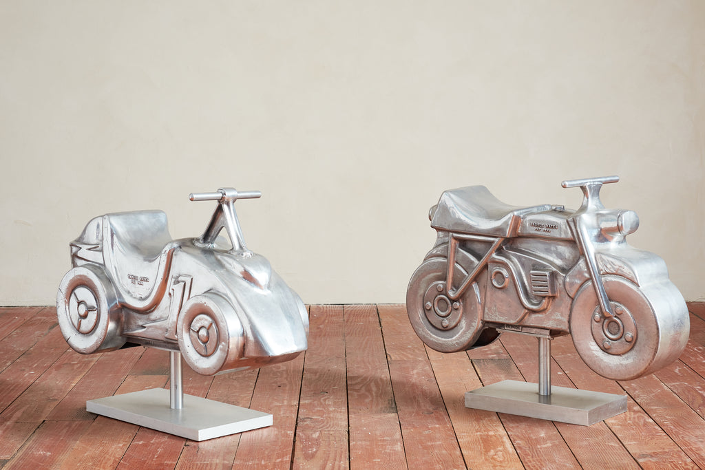 Aluminum Motorcycle and Car Playground Sculptures