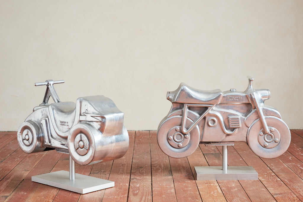 Aluminum Motorcycle and Car Playground Sculptures