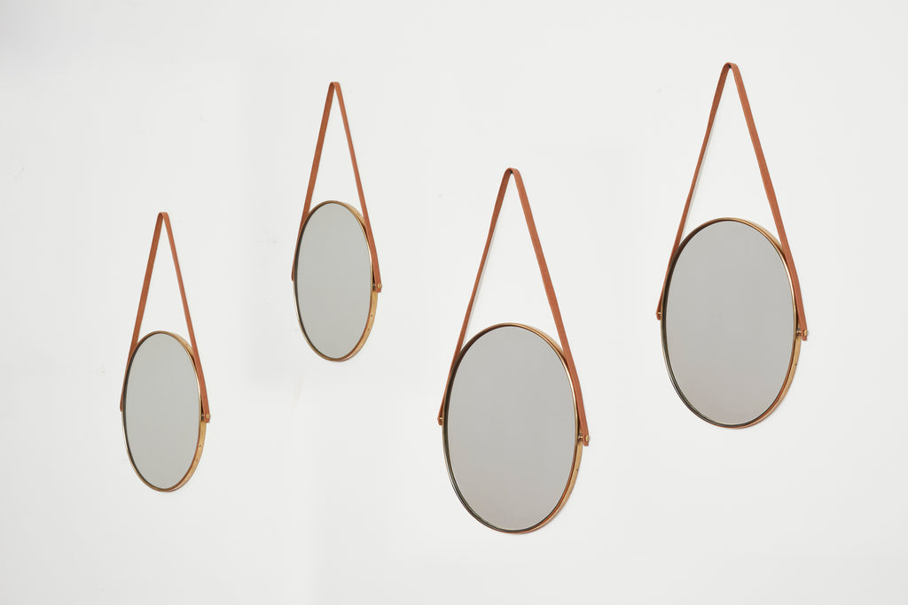 Italian Brass & Leather Mirrors