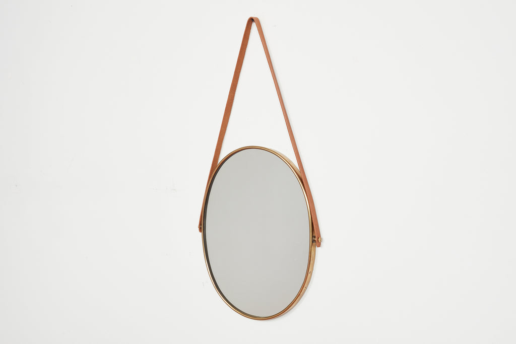 Italian Brass & Leather Mirrors