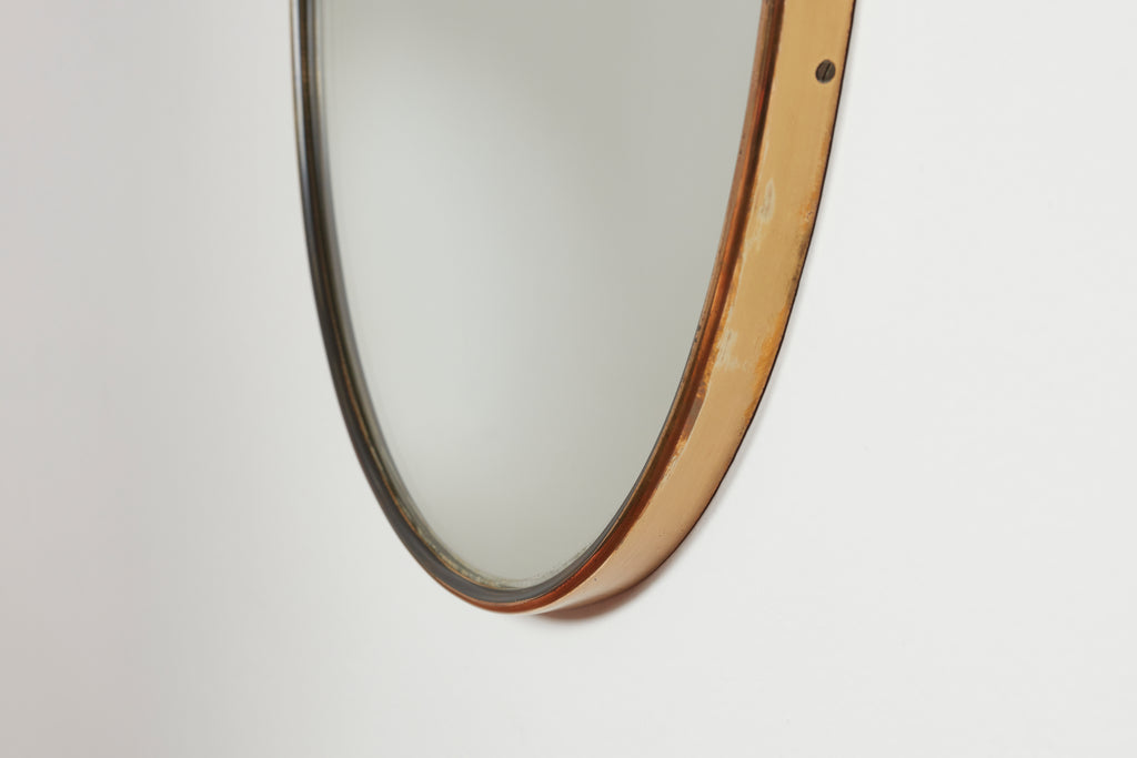 Italian Brass & Leather Mirrors