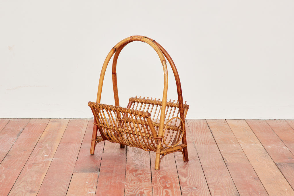 Vintage Magazine Wicker cheapest Bamboo Rack