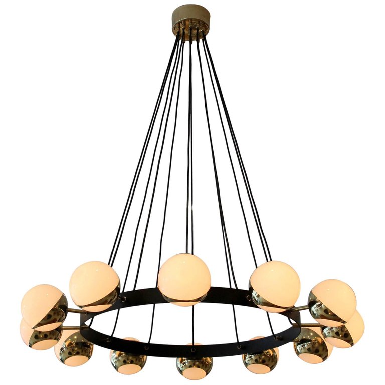12 Globe Stilnovo Style Chandelier