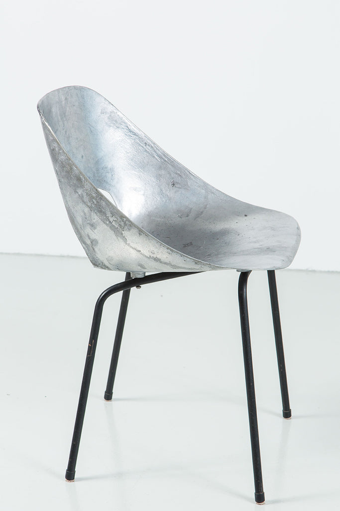 "Tonneau" Cast Aluminum Chair by Pierre Guariche
