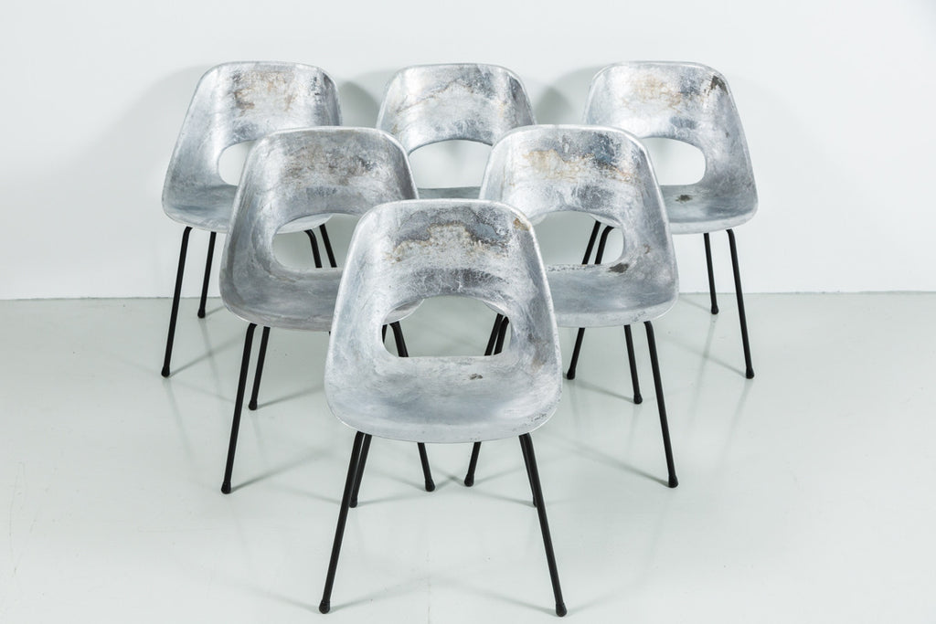 "Tonneau" Cast Aluminum Chair by Pierre Guariche
