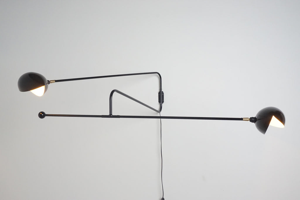 French Articulating Double Zig Zag Light Sconce