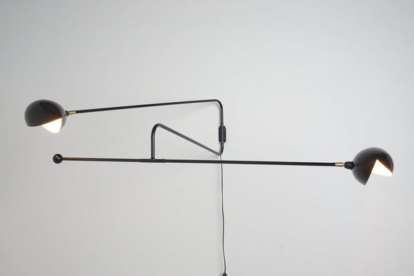 French Articulating Double Zig Zag Light Sconce