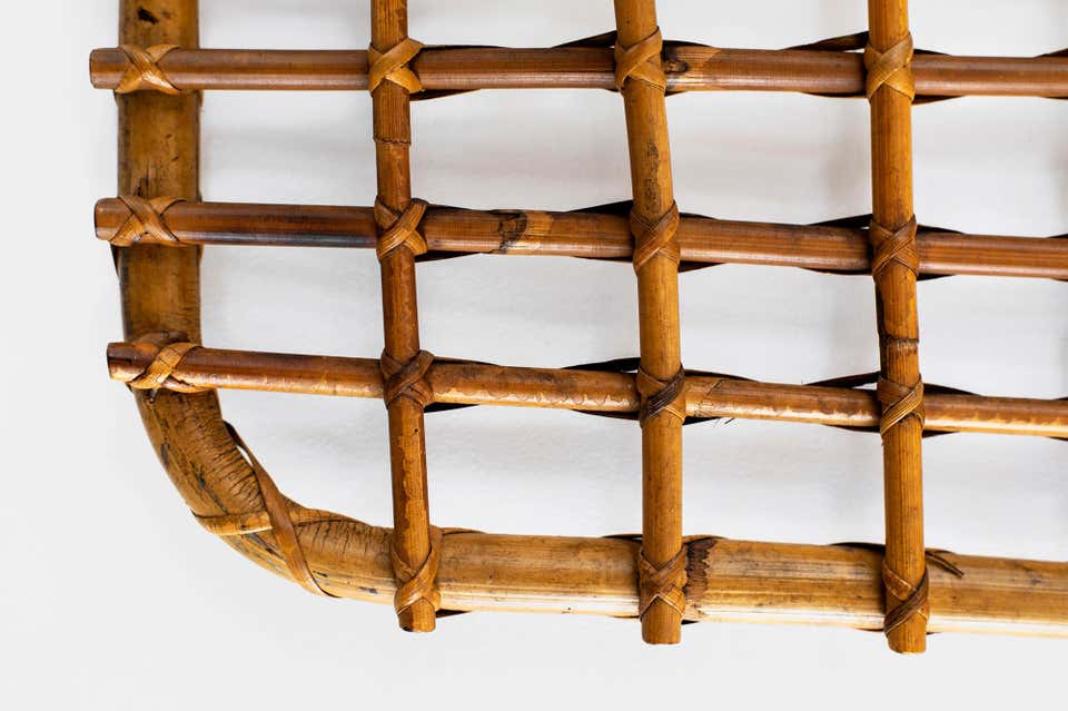 Italian Rattan Coatrack w/ 4 hooks